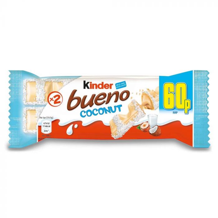 Kinder Bueno Coconut Chocolate Bar - 42g  British Store Online — The Great  British Shop